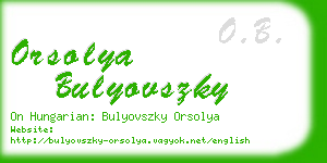 orsolya bulyovszky business card